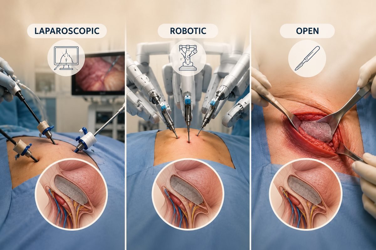 Laparoscopic, robotic or open inguinal hernia repair?