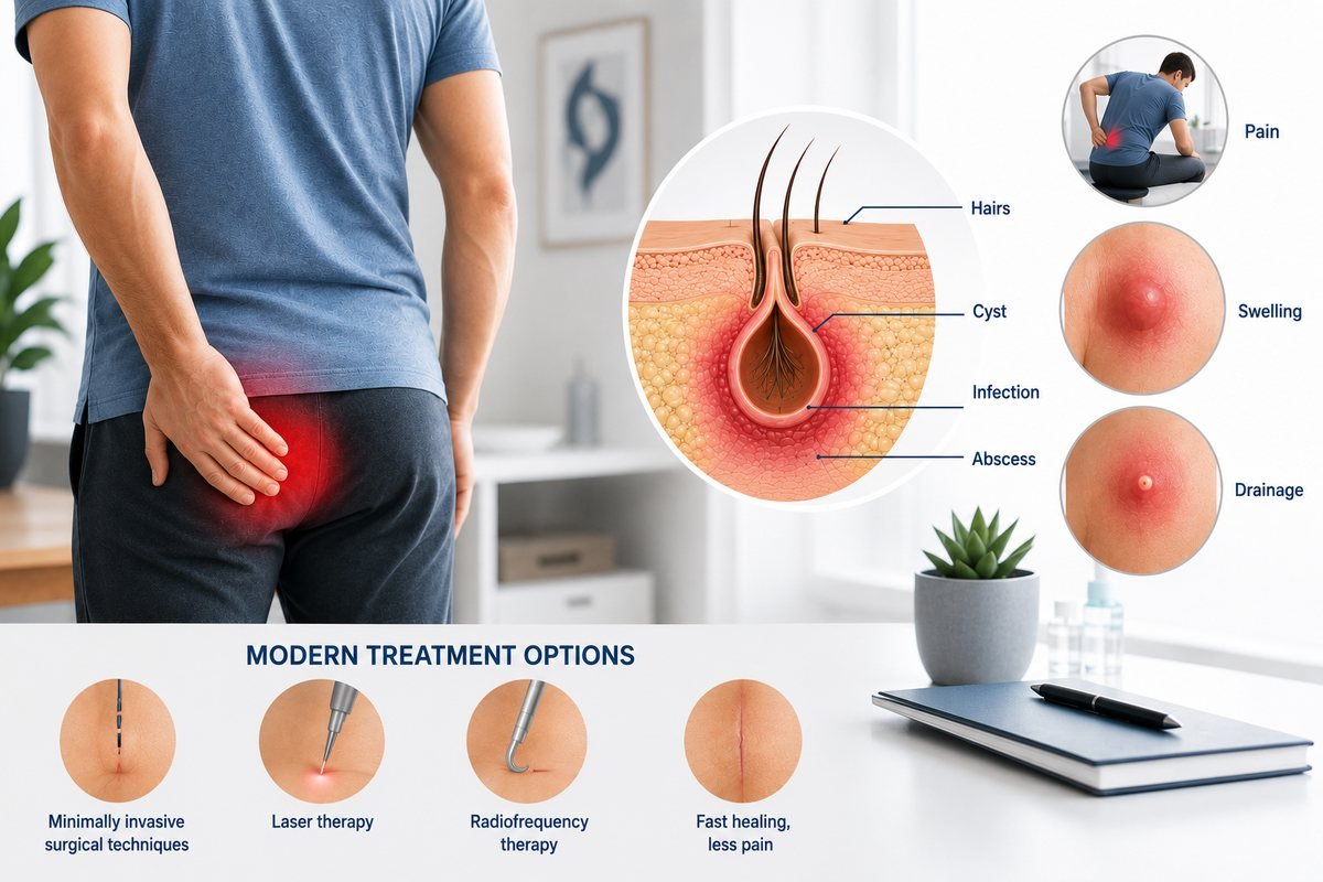 Pilonidal disease: symptoms and modern treatment
