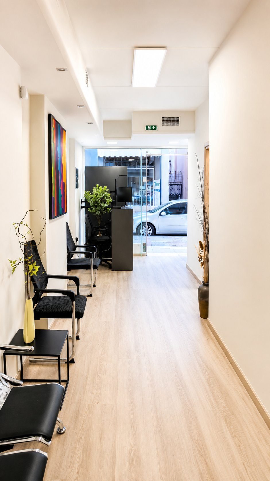 Waiting area of the Thebes clinic